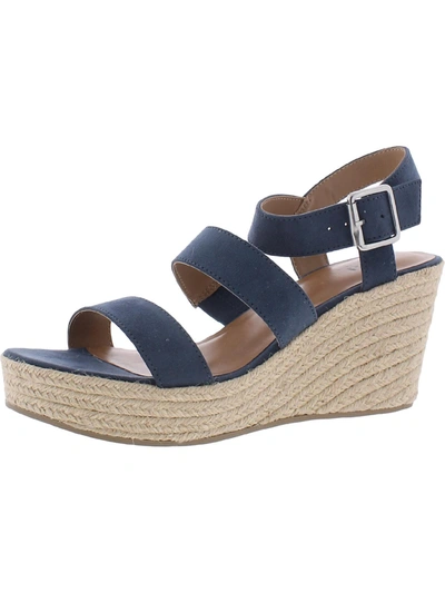 A.n.a. Jensen Womens Espadrille Slingback Wedge Sandals In Blue