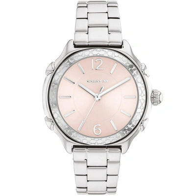 Coach Women's Suzie Pink Dial Watch In Silver