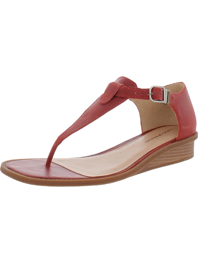 Lucky Brand Annamae Womens Leather Wedge Thong Sandals In Pink