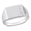 Mimi & Max 1/10ct Tdw Diamond Men's Ring In Sterling Silver In Silver