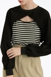 Fangyan Laverne Convertible Cropped Cutout Tank Bolero Set In Black/white In Black