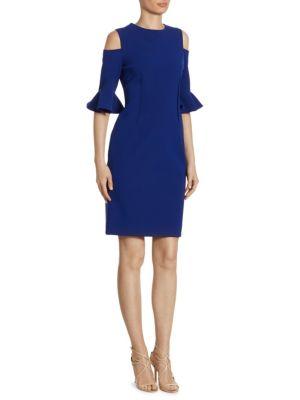 royal blue cold shoulder dress