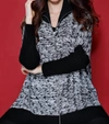 French Kyss Jackie Tweed Sweater Poncho In Black/white In Black