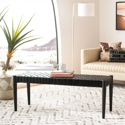 Safavieh Amalia Leather Weave Bench