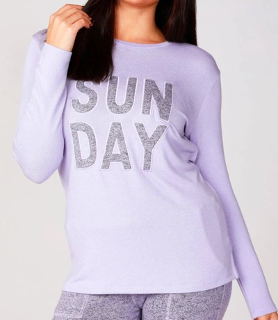 French Kyss Long Sleeve Sunday Crew Top In Lilac In Purple