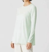 EILEEN FISHER FINE JERSEY CREW NECK TOP IN YOUNG FERN