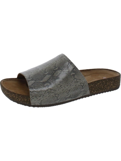 Unstructured By Clarks Rosilla Hollis Womens Embosea Man Made Slide Sandals In Grey
