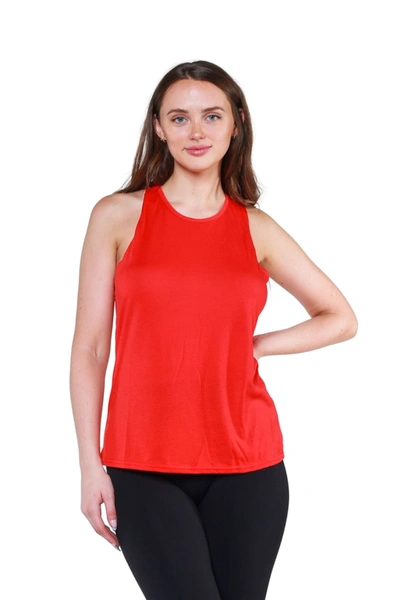 Ava Active Cross Back Tank Top In Red