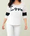 FRENCH KYSS CROCHET LOVE CREW IN WHITE