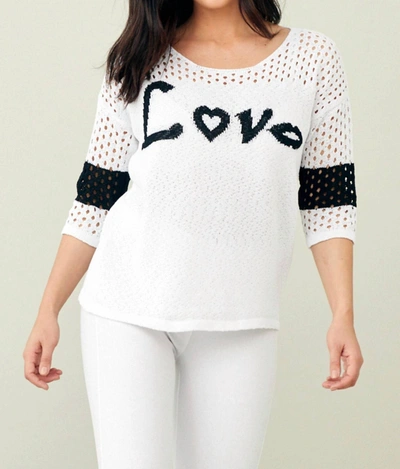 French Kyss Crochet Love Crew In White
