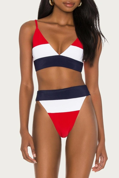 Beach Riot Alexis Bikini Bottom In Red/white/blue