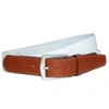 Crookhorndavis Newport Pique Cotton Woven Elastic Belt In White