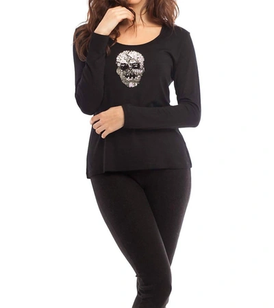 French Kyss Taylor Long Sleeve Top In Blkgold (a/s) In Black