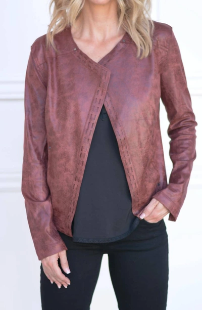 Lyssé Trent Faux Leather Jacket In Sable In Red