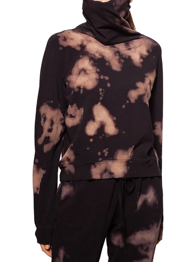 Bam Womens Tie-dye Cloud Print Pullover Top In Black