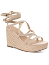 Sun + Stone Trinnie Womens Open Toe Casual Wedge Heels In Beige