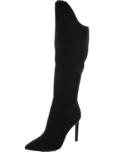 Nine West Telena Womens Zipper Wide Calf Knee-high Boots In Black