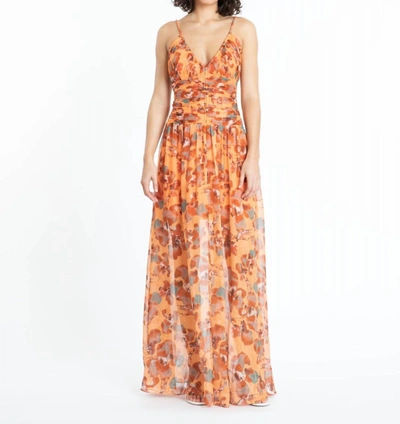 Tanya Taylor Lovette Ruched-bodice Floral Maxi Dress In Multi