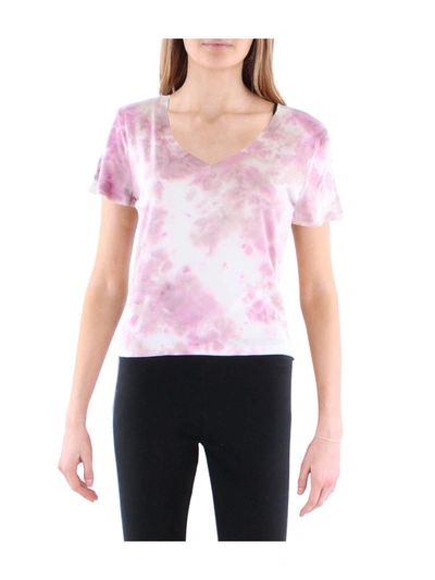 Anthropologie Maronie Womens Tie Dye Knit T-shirt In Pink