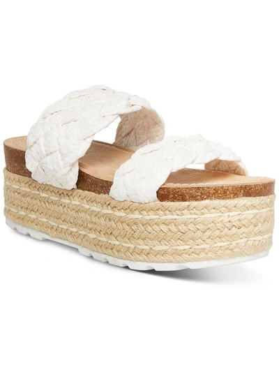 Madden Girl Pretty Womens Slides Padded Insole Espadrilles In White