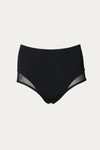 Beth Richards High Waist Bottom In Black Mesh In Black