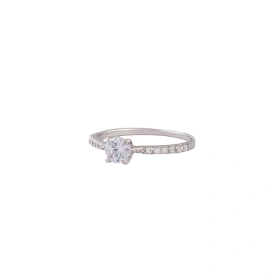 Lovisa Sterling Silver Diamante Stone And Band Ring In Multi