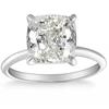 Pompeii3 4.39 Ct Cushion Diamond Gia Certified Solitaire Engagement Ring 14k White Gold In Multi