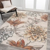Jonathan Y Giglio Modern Botanical Flower Orange/blue/cream Area Rug