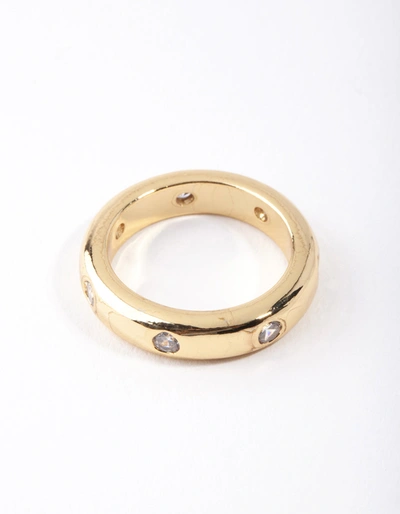 Lovisa Gold Plated Mini Diamante Band Ring In Multi