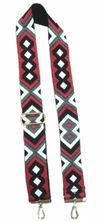 AHDORNED BAG STRAP IN GREY/RED AZTEC