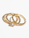 Lovisa Gold Plated Cubic Zirconia Engaement Ring Stack In Gold