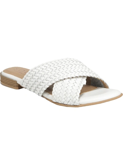 Soul Naturalizer Royale Womens Leather Woven Slide Sandals In White