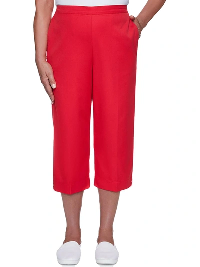 Alfred Dunner Petites Anchor's Away Womens Pull On Suit Separate Capri Pants In Red