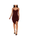 Emerald Sundae Juniors Womens Asymmetric Above Knee Mini Dress In Red