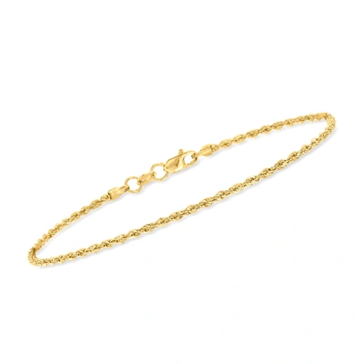 Rs Pure Ross-simons 1.5mm 14kt Yellow Gold Twisted Rope-chain Bracelet In White