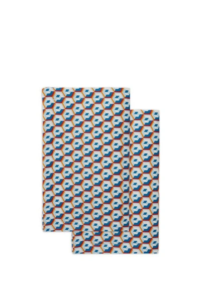 La Doublej Placemat Set Of 2 In Cubi Blu