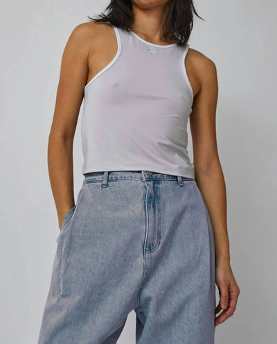 Shop Amomento Color Blocked Sleeveless Top In Mint In Purple