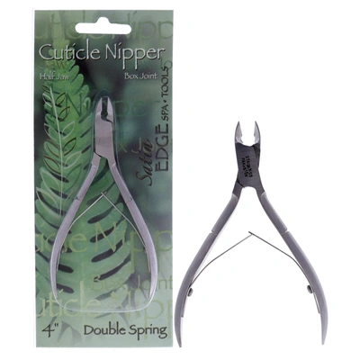 Satin Edge Cuticle Nipper Double Spring - Half Jaw By  For Unisex - 4 Inch Nippers In Green