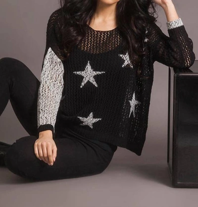 French Kyss Crochet Star Crew In Blackmulti