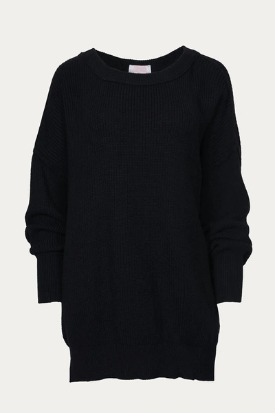 Esley Collection Favorite Slouchy Sweater In Black