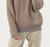 Merci Ribbed Half-zip Sweater In Grey Taupe Combo In Grey