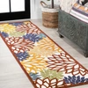 Jonathan Y Minori Floral High-low Indoor/outdoor Cream/red/blue Runner Rug