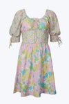 L Michele Floral-print Corset-effect Satin Mini Dress In Pastel Multi In Multi