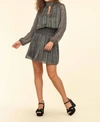 Veronica M Smocked Chiffon Dress In Jenica In Grey