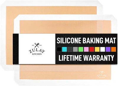 Zulay Kitchen (2 Pack) Reusable Silicone Baking Mat Sheet Set