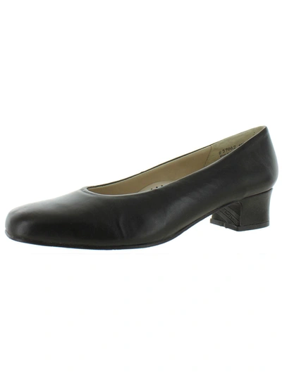 Mark Lemp Classics By Walking Cradles Callie Womens Leather Square Toe Dress Pumps In Black