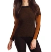 FRENCH KYSS MAGGIE TWO TONE RIBBED SWEATER IN BLACKMUSTARD