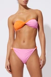 SOLID & STRIPED GISELE REVERSIBLE BIKINI TOP IN BUTTERLUXE/CARNATION PINK/CLEMENTINE