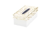 Classic Touch Decor White Tissue Box Gold Mesh Design On Cover