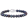 Mimi & Max 8-8.5mm Men's Black Freshwater Cultured Pearl String Bracelet With Sterling Silver Lobster Clasp - 9 In Black